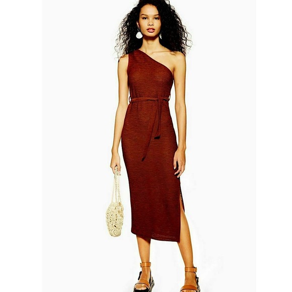 Topshop Dresses & Skirts - TOPSHOP | Burnt orange one shoulder Maxi dress